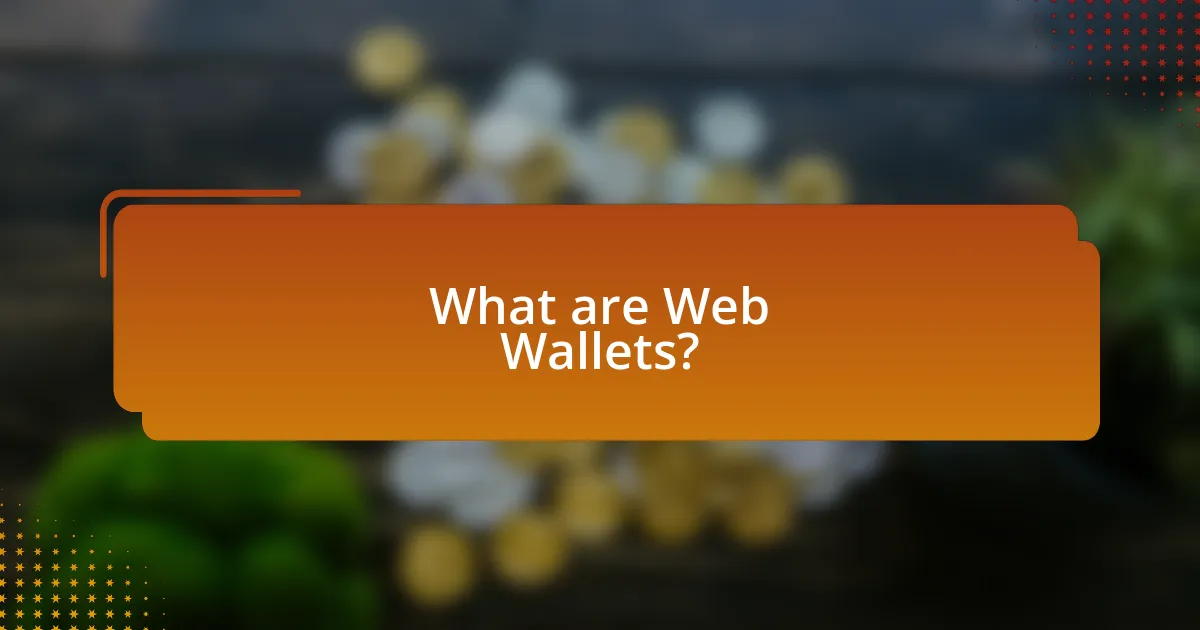 What are Web Wallets?