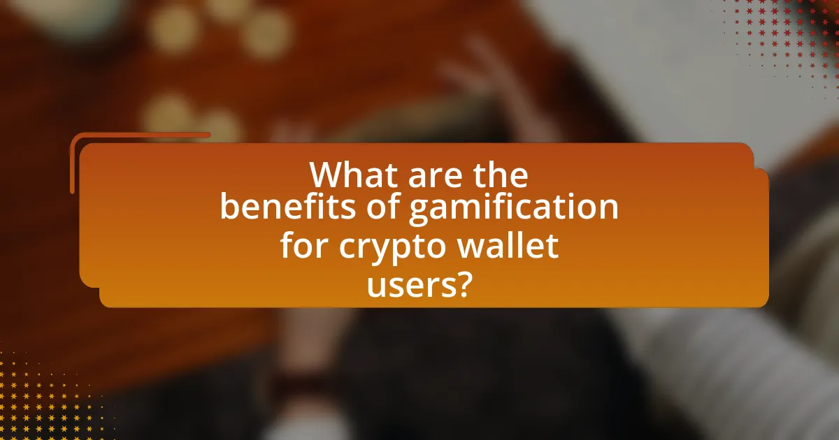 What are the benefits of gamification for crypto wallet users?