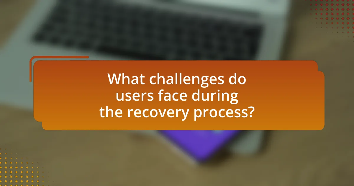 What challenges do users face during the recovery process?